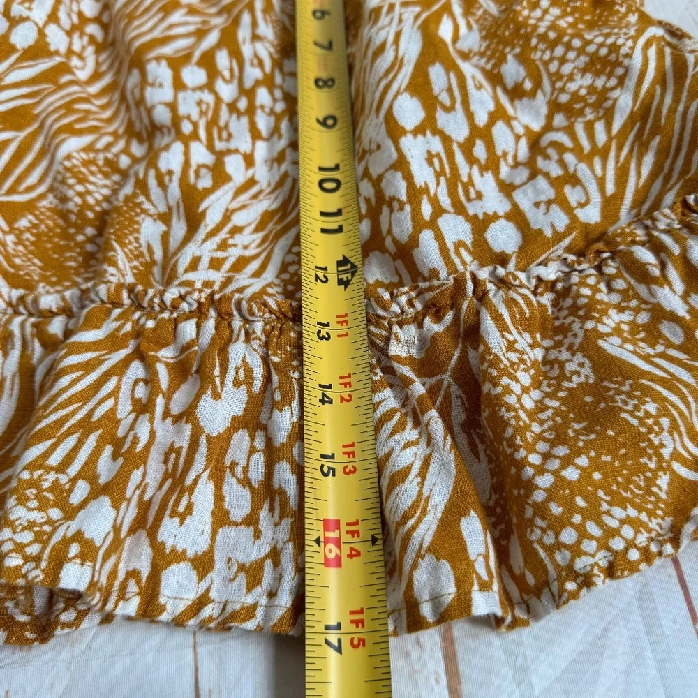 Christian Siriano | Linen Tropical Print‎ Skirt | Size XS
